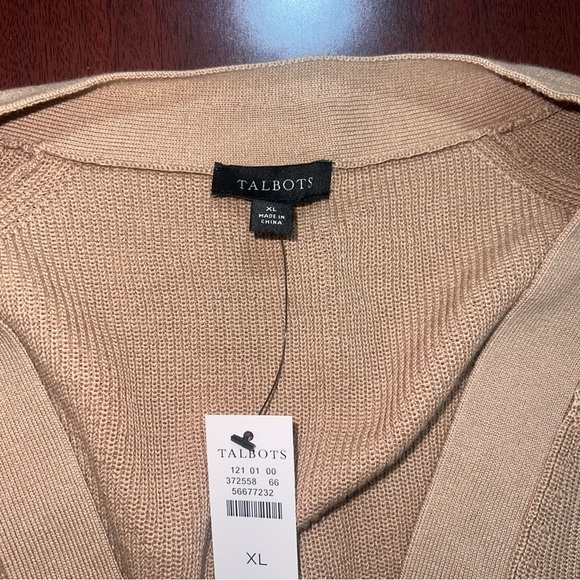 Talbots Beige Button-Up Cardigan Sweater - Picture 2 of 5